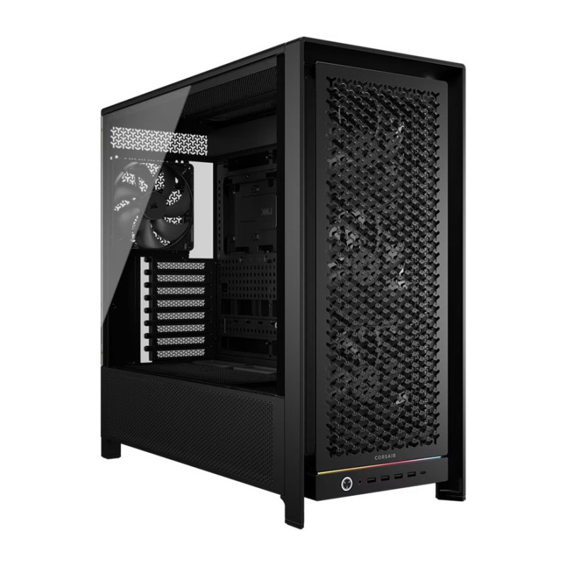 Corsair FRAME 5000D RS HIGH-AIRFLOW MID-TOWER PC CASE - BLACK, ATX, 450mm GPU, 175mm CPU cooler, 360mm rad, 4x RS140, 1x USB-