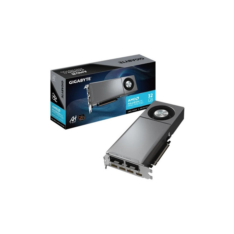 Gigabyte GV-R9700AI TOP-32GD, Radeon AI PRO R9700, 32GB GDDR6, 256 bit,750W, 2920 Boost, PCIe 5.0, 4096 SP, AI accelerators, 