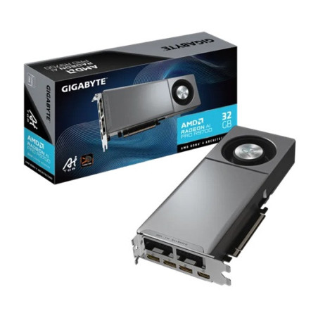 Gigabyte GV-R9700AI TOP-32GD, Radeon AI PRO R9700, 32GB GDDR6, 256 bit,750W, 2920 Boost, PCIe 5.0, 4096 SP, AI accelerators, 