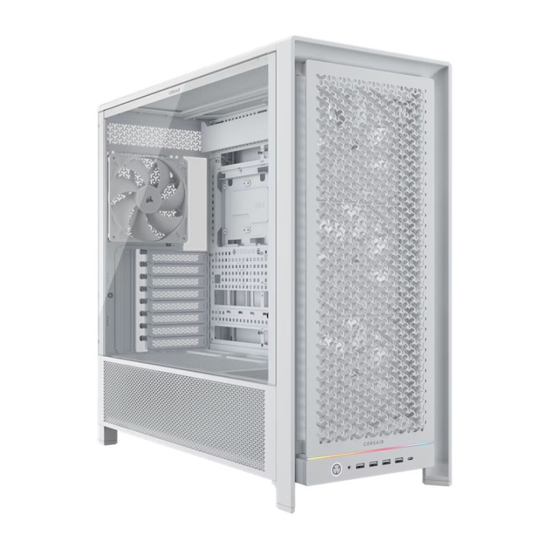 Corsair FRAME 5000D RS HIGH-AIRFLOW MID-TOWER PC CASE - WHITE, ATX, 450mm GPU, 175mm CPU cooler, 360mm rad, 4x RS140, 1x USB-