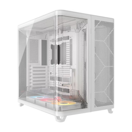 Corsair AIR 5400 RS-R ARGB Mid-Tower ATX Case - White, Triple-Chamber, 360mm Rad Support, Glass Panels, USB-C, ATX/E-ATX, 2x 