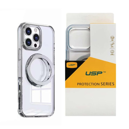 USP Apple iPhone 17 Pro (6.3') Clear Case with MagSafe - 360° Rotatable Ring-Stand,Scratch Resistant,Shockproof,5 Years Warr