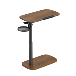 Brateck Storage-Savvy Height Adjustable Mobile Side Table, Gas-Lift Sit-Stand Desk, tabletop 723×400mm, weight capacity 10kg