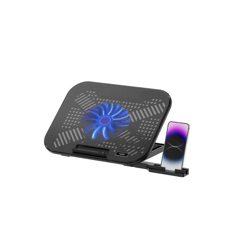 Rapoo Laptop Cooling Pad CF100, High-Efficiency Cooling Ergonomic Design, Multi-height Adjustable, Sturdy, Durable, Multi-Siz
