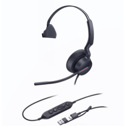 Yealink UH46 Mono Teams USB-C/A Microsoft Certified Teams USB Wired Headset 3-Noise-Canceling Microphones 35mm Speaker Busyli