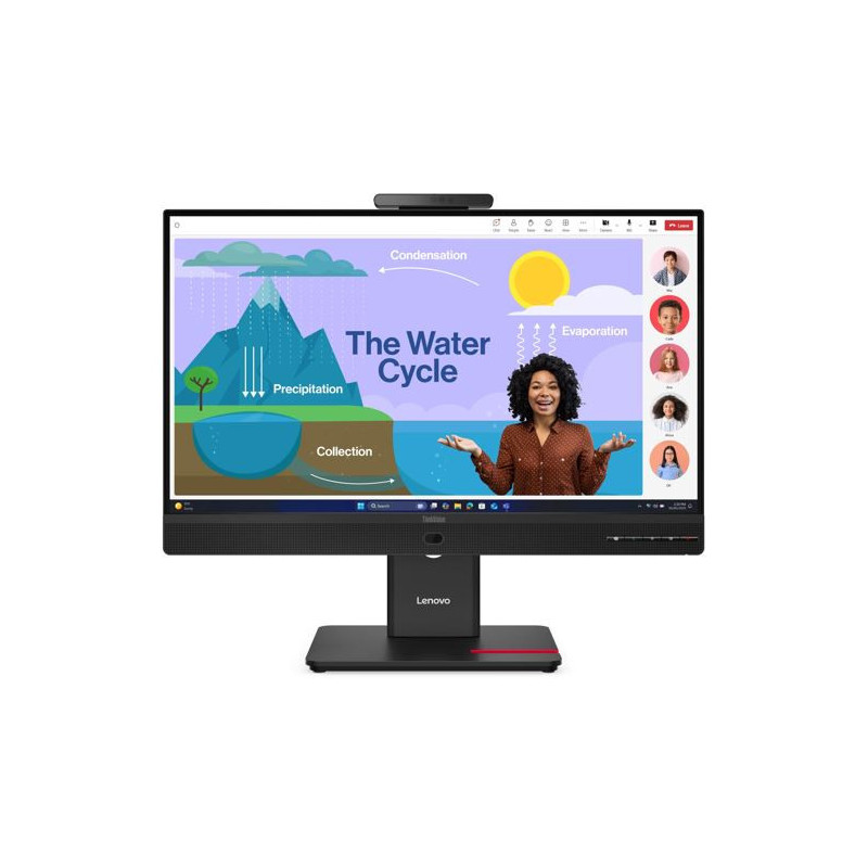 LENOVO ThinkVision T24D-4V 23.8'/24' FHD IPS Monitor 1920x1080 16:9 Height Adjustable Tilt Swivel Pivot DP HDMI USB-C hub LAN