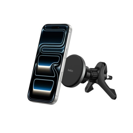 Belkin Magnetic Wireless Car Charging Vent Mount With Qi2   27W Car Adapter   USB-C Cable (1M) - Black (WIC010fqBK), 15W, CEW