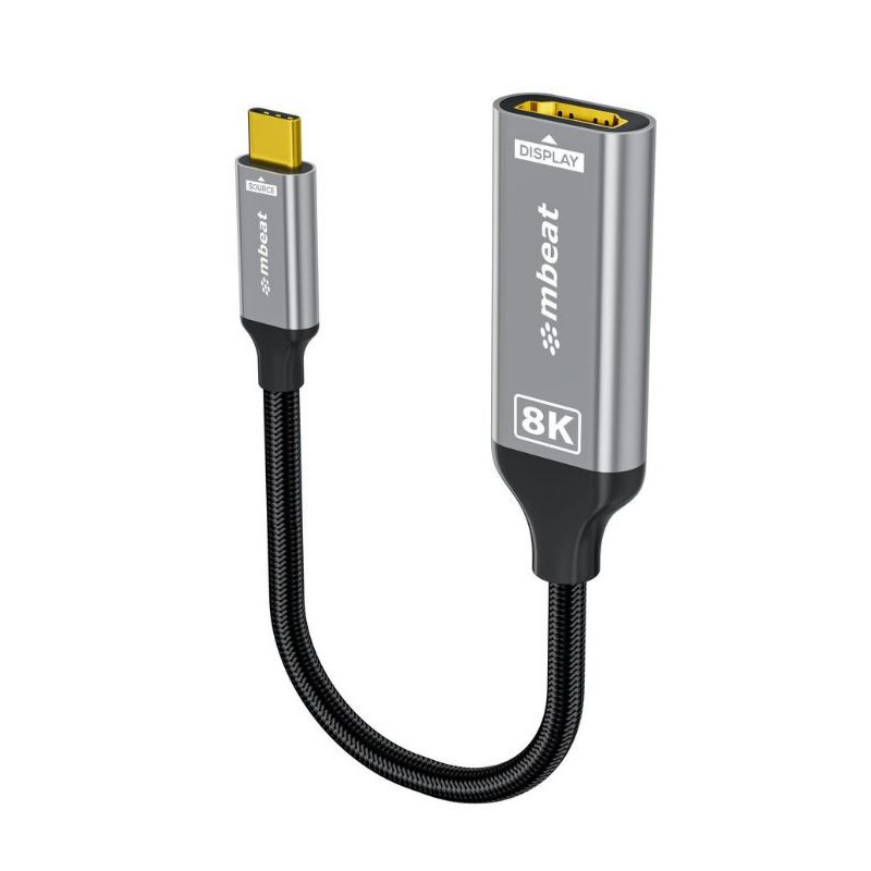 mbeat® Tough Link 8K USB-C to HDMI Adapter - Space Grey Up to 48Gbps (HDMI 2.1) Up to 8K (7680 x 4320) @60Hz