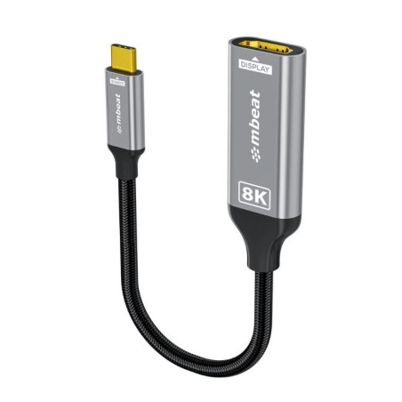 mbeat® Tough Link 8K USB-C to HDMI Adapter - Space Grey Up to 48Gbps (HDMI 2.1) Up to 8K (7680 x 4320) @60Hz