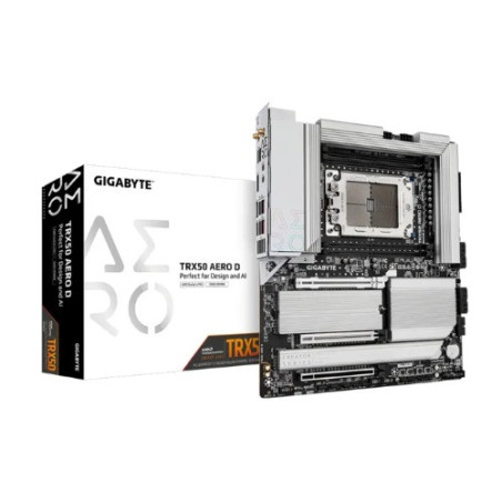 (LS) Gigabyte TRX50 AERO D AMD Ryzen Motherboard 4x DDR5~256GB,2x PCIe x16 slots, 4x M.2, 8x SATA 6Gb/s connectors, 11x USB 3