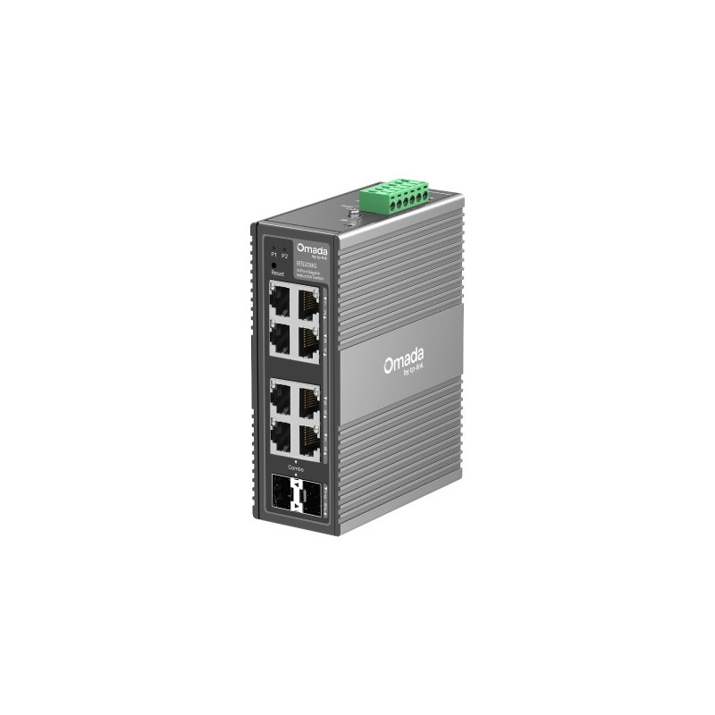 TP-Link IES208G Omada 8-Port Gigabit Industrial Easy Managed Switch ,  2× GE SFP/RJ45, 6× GE RJ45