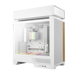 DeepCool CL6600 White Innovative Compartmentalised ATX Case, Pre-installed 360mm Liquid Cooler, Up To 388mm GPUs, BTF, 7 Expa