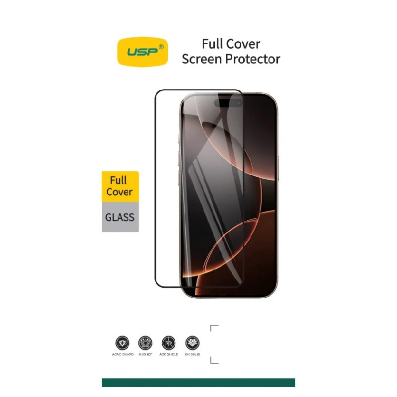 USP Apple iPhone 17 Pro / iPhone 17 / iPhone 16 Pro (6.3') Tempered Glass Screen Protector - Full Coverage,Crystal Clear,Smoo