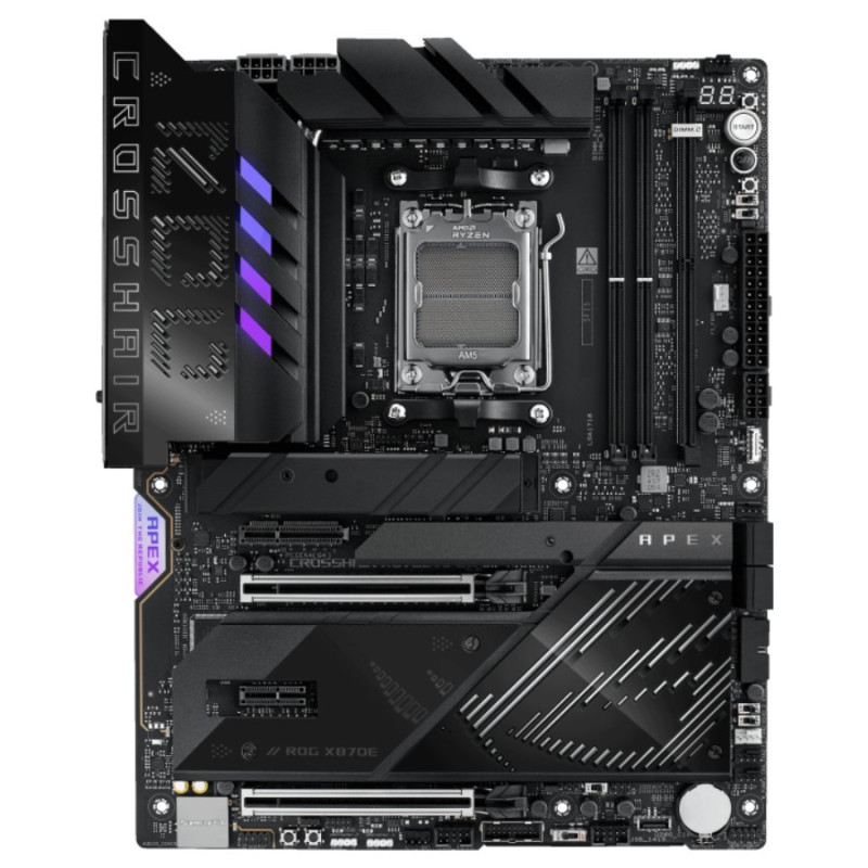 ASUS AMD ROG CROSSHAIR X870E APEX (AM5) ATX Motherboard, DDR5, 18 2 2 Power Stages, AI Cache Boost, PCie 5,0 2x X16, 3x M.2, 