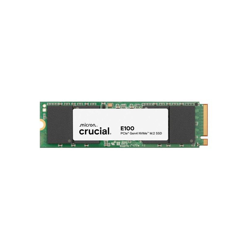 Crucial E100 2TB Gen4 NVMe SSD 5000/4500 MB/s R/W 100TBW 350K/460K IOPS 1M hrs MTTF M.2 2280 PCIe4 3yrs ~Crucial P3 Plus