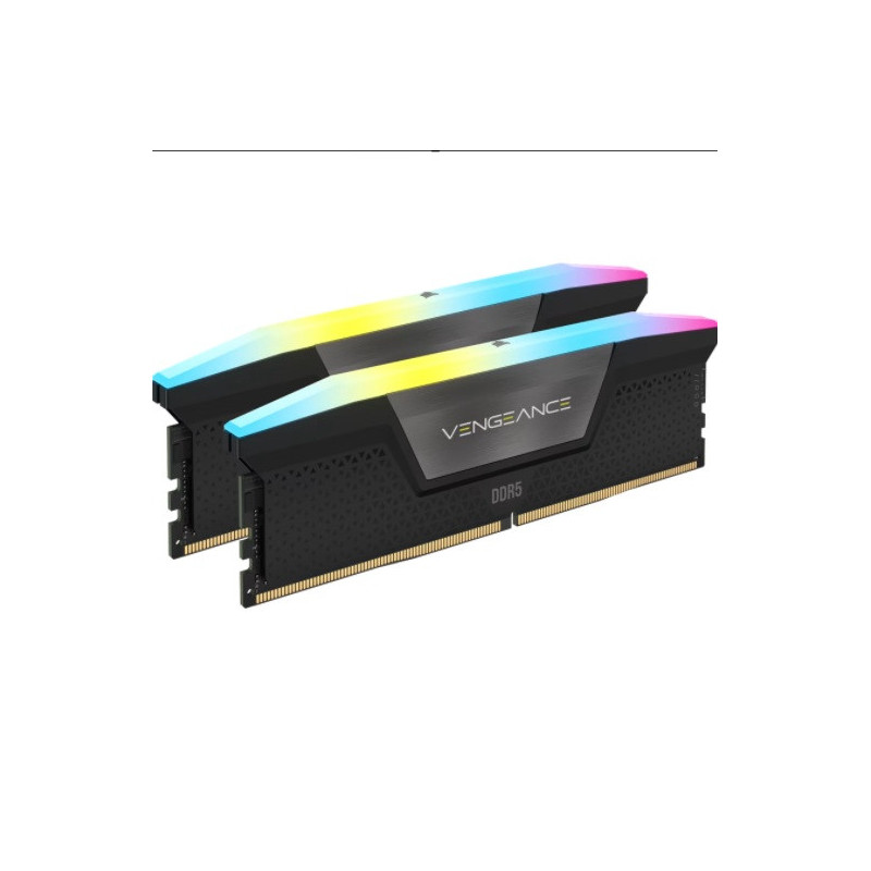 Corsair Vengeance RGB 16GB (2x8GB) DDR5 DRAM 5200MT/s CL40 Memory Kit — Black
