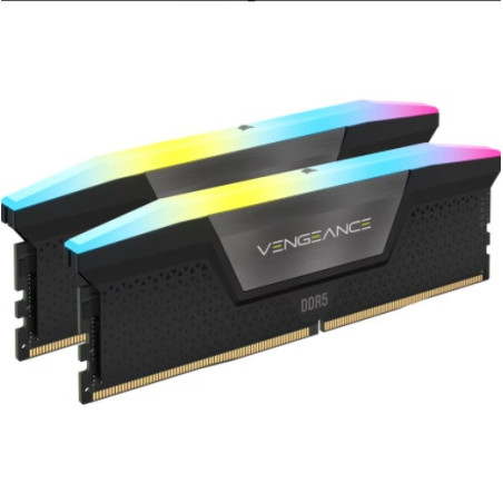 Corsair Vengeance RGB 16GB (2x8GB) DDR5 DRAM 5200MT/s CL40 Memory Kit — Black