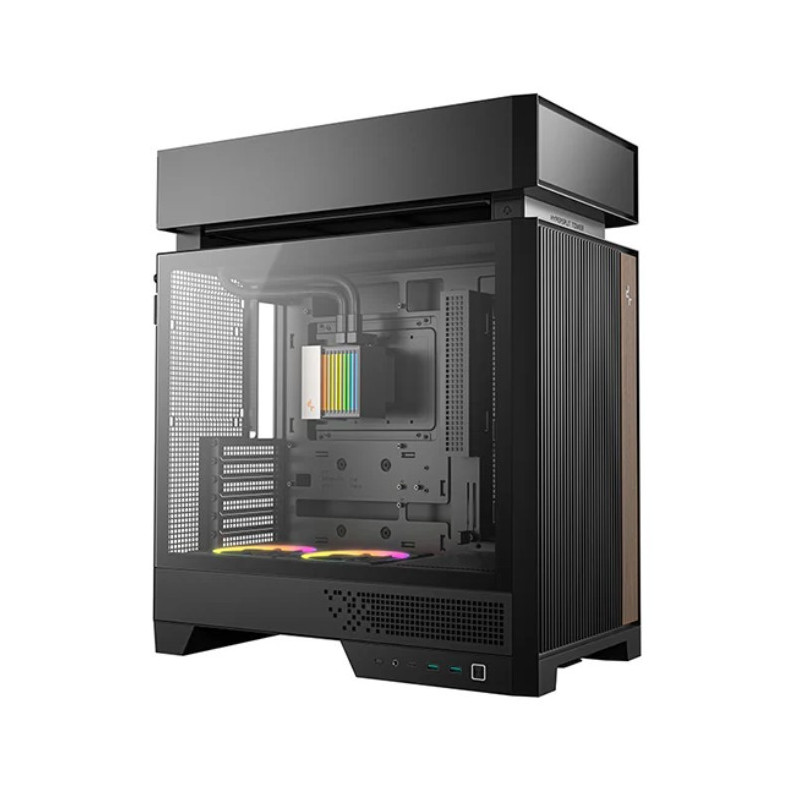 DeepCool CL6600 Innovative Compartmentalised ATX Case, Pre-installed 360mm Liquid Cooler, Up To 388mm GPUs, BTF, 7 Expansion 