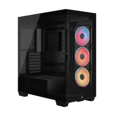 Corsair 3500X LX-R RGB iCUE LINK Mid-Tower PC Case - Black, E-ATX, Side 360mm Rad, Glass Panels, USB-C, RS ARGB Fans, 425mm G