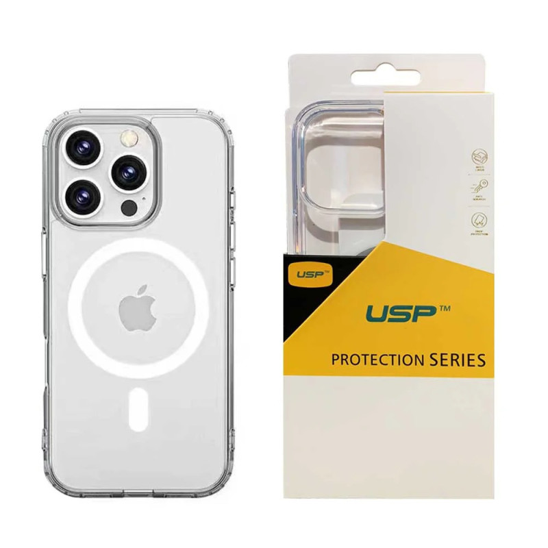USP Apple iPhone 17 Pro Max (6.9') Clear Rock Shockproof Case with MagSafe - Ultra-thin, Lightweight, Non-slip, Crystal Clear