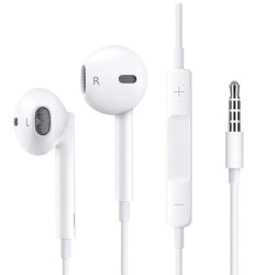 USP Pisen Half-in-Ear 3.5mm Earphones - White,Ergonomic Design,HD Call Microphone,5 Years Warranty