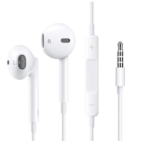 USP Pisen Half-in-Ear 3.5mm Earphones - White,Ergonomic Design,HD Call Microphone,5 Years Warranty