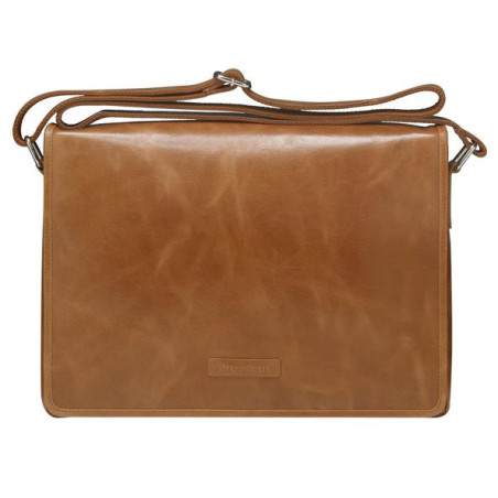 Marselisborg 14' Leather Messenger Business Laptop Bag Handcrafted Golden Tan Briefcase Durable Adjustable Shoulder Strap Fit