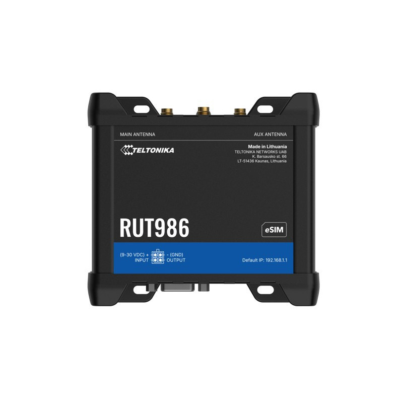 Teltonika RUT986 INDUSTRIAL GLOBAL LTE CAT 4 ROUTER, Telit Cat 4 Modem, 4x Ethernet Ports, PSU included