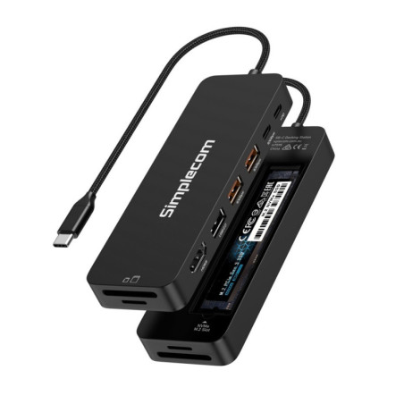 (LS)Simplecom CHT595 9-in-1 USB-C Multiport Docking Station with NVMe M.2 Enclosure 2xUSB-A 10Gbps, USB-C 10Gbps, HDMI 2.0 4K