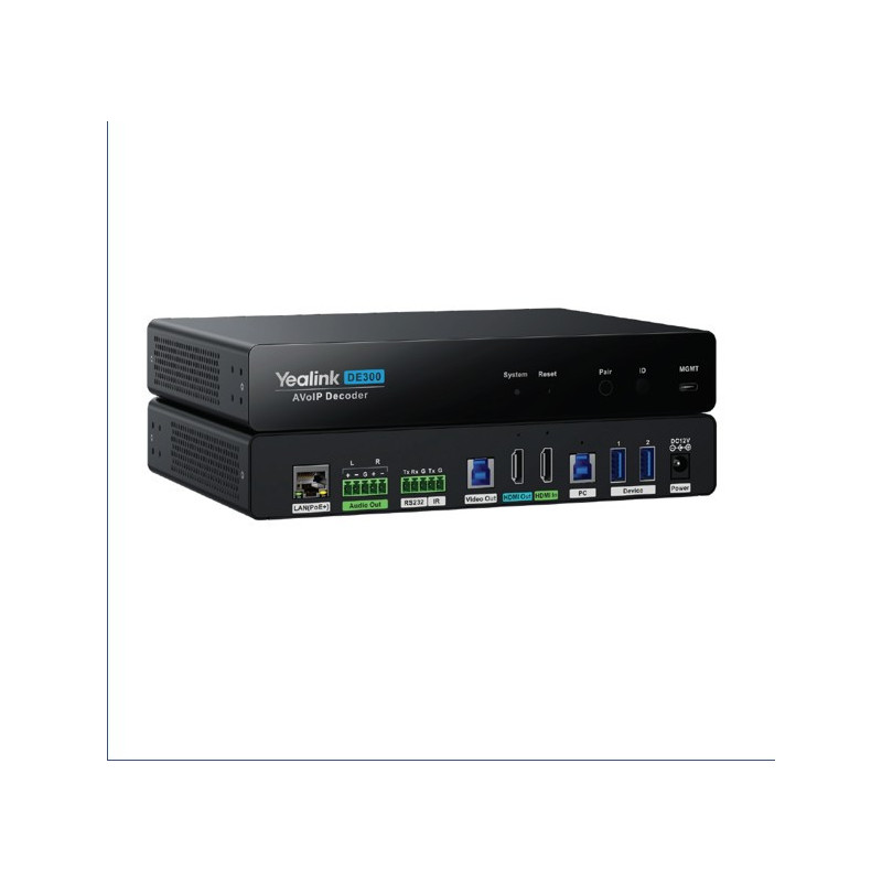 YealinkDE300,AV over IP, 4K@60Hz4:4:4,USB 3.0 capture for MTR,Seamless 2x2 Video Matrix Switching,Multiple USB Connectivity,H