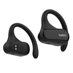 Belkin SoundForm ClearFit Open-Ear Wireless Earbuds - Black (AUC013btBK), 26hrs Battery,14.2mm Drivers, BT 5.3 Multipoint, IP