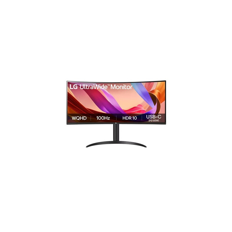 LG 34' UltraWide™ 100Hz WQHD Curved (1800R) Monitor, 3440x1440, 3-side Virtually Borderless Design, sRGB 99%, HDR10, USB-C 