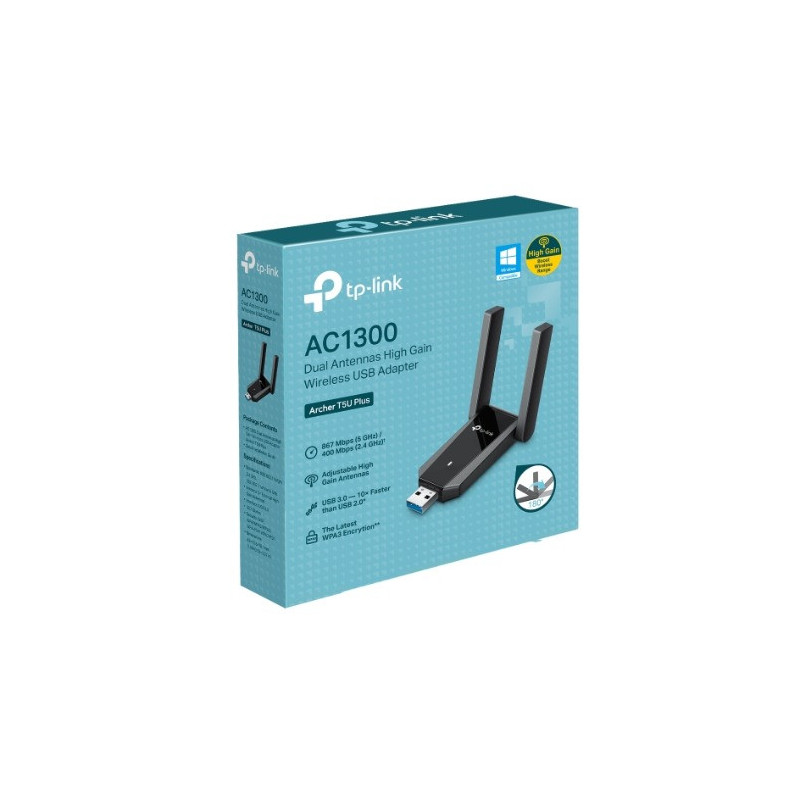 TP-Link Archer T5U Plus AC1300 Dual Antennas High Gain Wireless USB Adapter