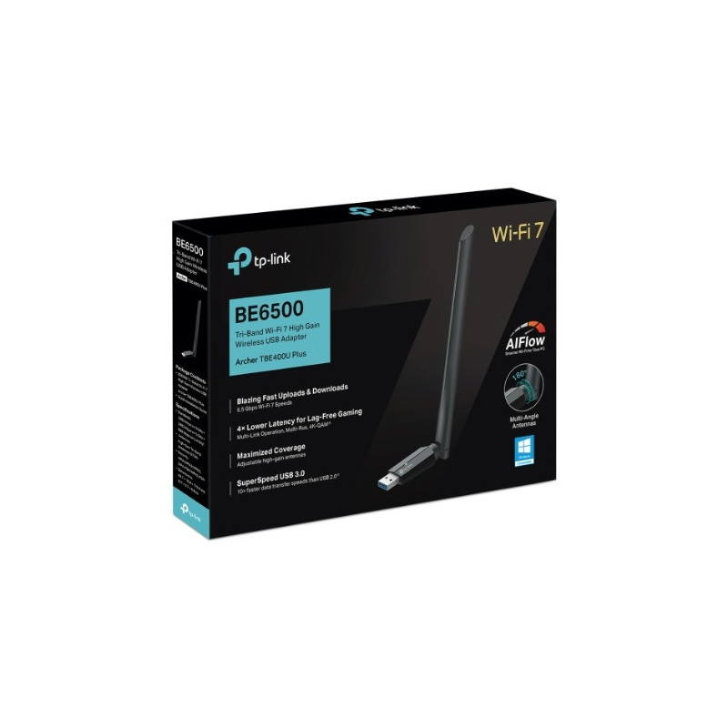 TP-Link Archer TBE400U Plus BE6500 Tri-Band Wi-Fi 7 High Gain Wireless USB Adapter
