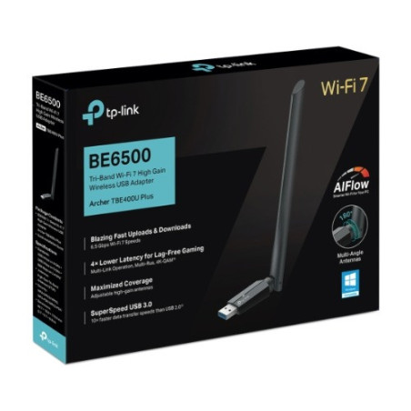 TP-Link Archer TBE400U Plus BE6500 Tri-Band Wi-Fi 7 High Gain Wireless USB Adapter