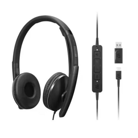LENOVO Lenovo Wired ANC Headset Gen 2 Lightweight USB-C  to USB-A ctive noise cancelling with EPOS BrainAdapt™ and ActiveGa