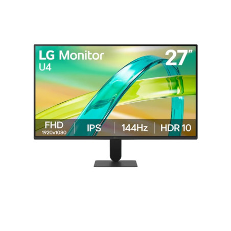 LG 27' IPS Full HD 144Hz Monitor, 1920x1080, sRGB 99%, 1ms MBR, HDR10, 16: 9, HDMI, VGA, Tilt Stand