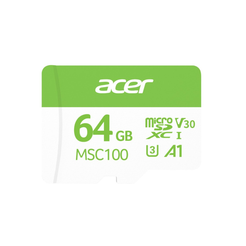 Acer MSC100-64GB microSD Express Read & Write Speed up to 100 MB/s & 30MB/s BL.9BWWA.336