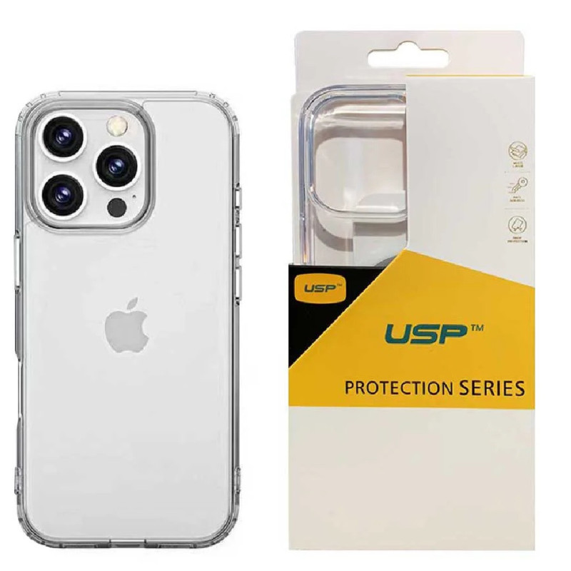 USP Apple iPhone 16 Pro Max (6.9') Clear Rock Shockproof Case -  Ultra-thin, Lightweight, Non-slip, Crystal Clear,Strong & Du