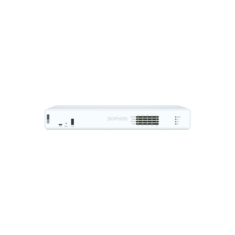 Sophos XGS 128 Security Firewall Appliance, Desktop, FW 19.1G, TP 4.0G, VPN 15.05G, 9x2.5GbE, 1xSFP.