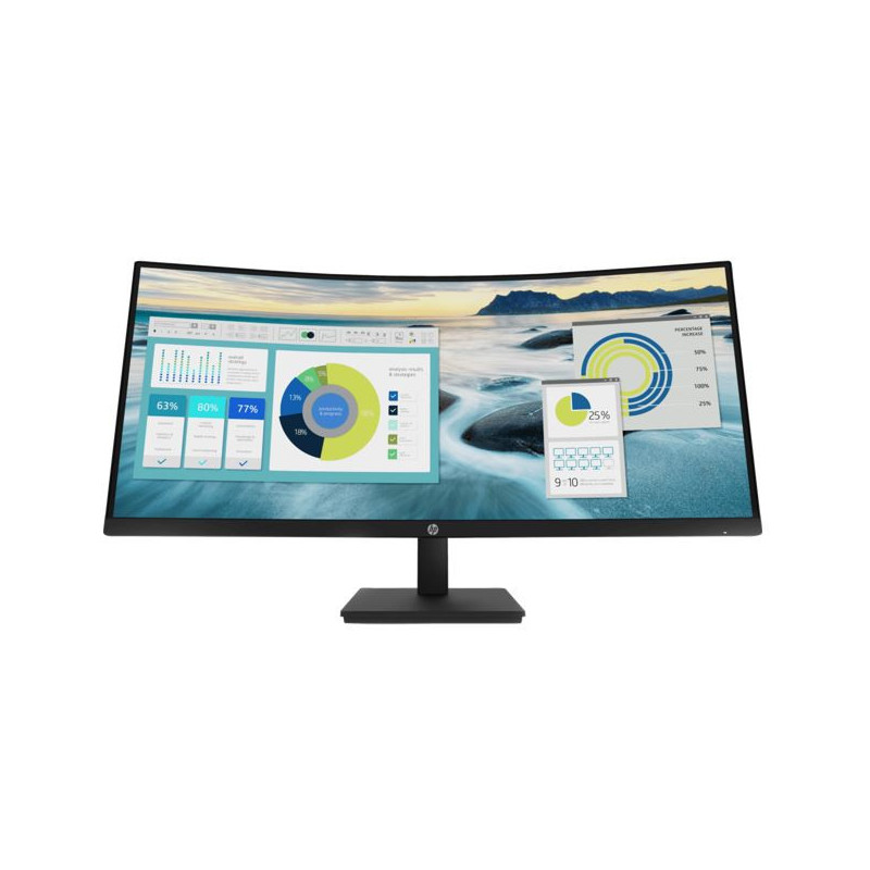HP P34hc G4 34' WQHD 4K CURVED 21:9 3440x1440 Height Adjust Tilt USB-C (65W PD) DP HDMI Speakers USB 3yrs wty