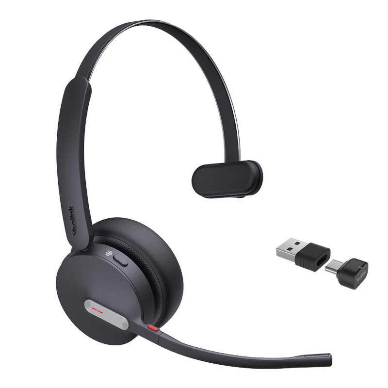 Yealink BH70 Bluetooth Wireless Mono Headset Microsoft Teams, 3 mic noise cancellation Talk time up to 35h BT51 C Dongle with