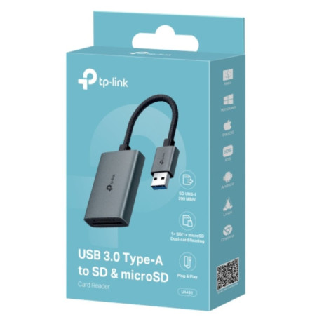 TP-Link UA430 USB 3.0 Type-A to SD & microSD 3.0 Card Reader, support SD，SDHC、SDXC，microSD、microSDHC、microSDXC card