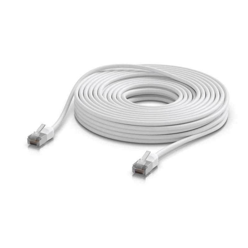 Ubiquiti UniFi Premium Patch Cable Outdoor, 15M, White, Ultra-thin, Rugged, Shielded Patch, Designed &Optimized, For 10 GbE N