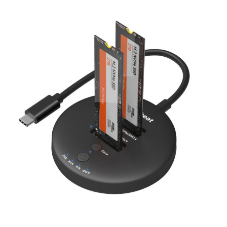 mbeat® H3 USB 3.2 Gen2x2 20Gbps Dual M.2 NVMe SSD Dock with Clone Duplicator (Black) Clone Speed: Up to 15Gbps Product Weigh