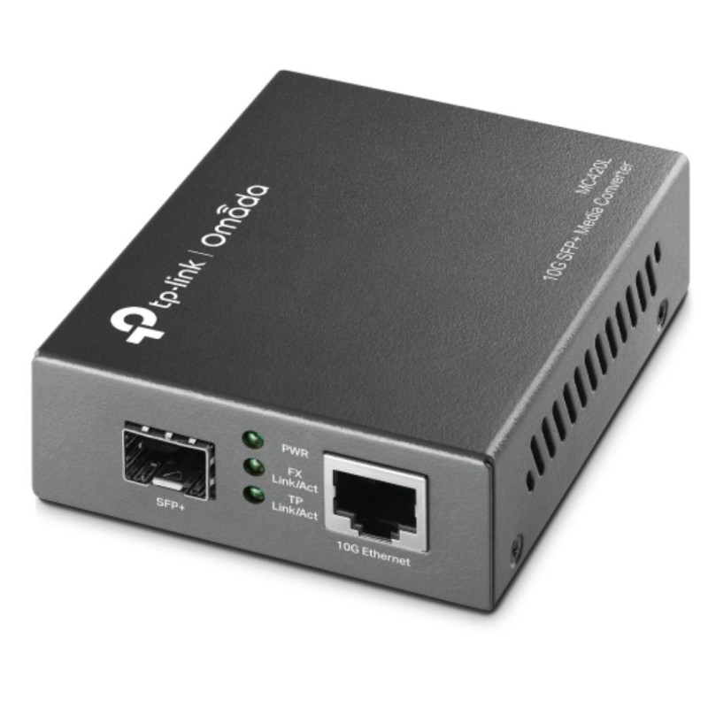 TP-Link MC420L Omada 10G Multi-Gigabit SFP Media Converter, 1× 1G/2.5G/5G/10Gbps Auto-Negotiation RJ45 ports supporting Auto