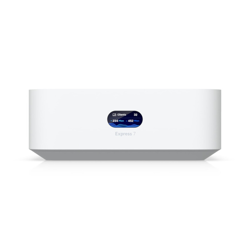 Ubiquiti UniFi Express 7, Mesh-scalable, Super-compact 10G Cloud Gateway, Integrated WiFi 7 With 6 GHz support, 140 m² Cover