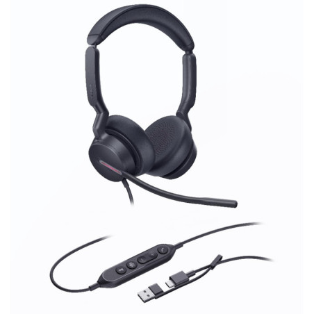Yealink UH46 Dual Teams USB-C/A Microsoft  Certified Teams USB Wired Headset 3-Noise-Canceling Microphones 35mm Speaker Busyl