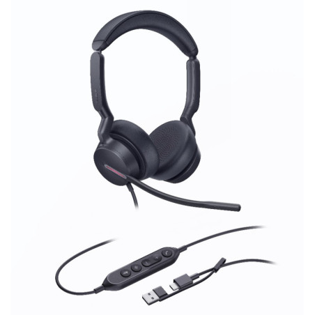 Yealink UH46 Dual UC USB-C/A Unified  Communications  USB  Wired  Headset 3-Noise-Canceling Microphones 35mm Speaker Busyligh