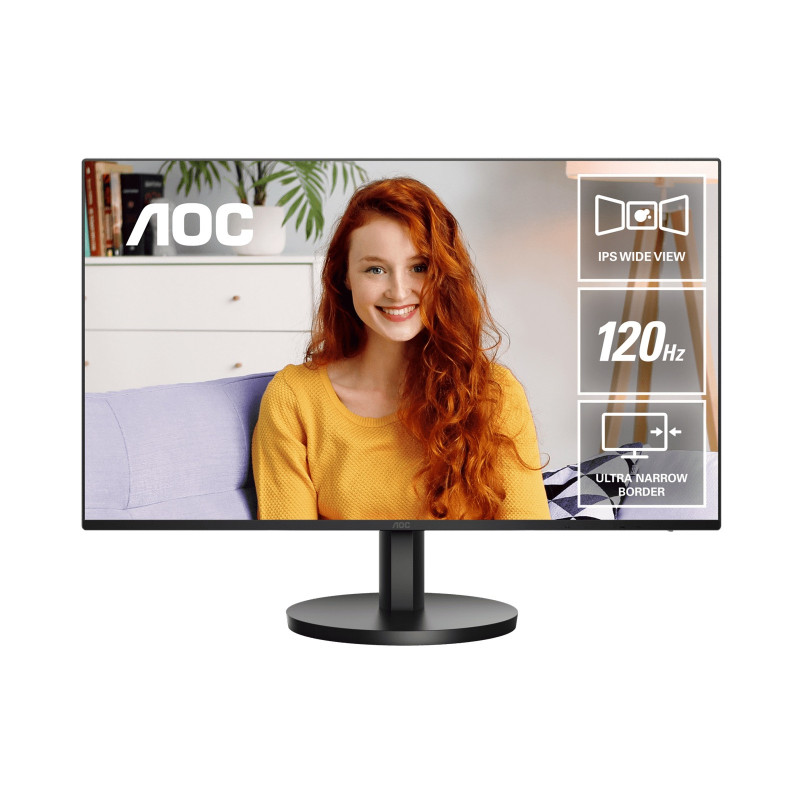 AOC 27' IPS, 120Hz, 250cd/m2,  Full HD 1920×1080 @ 100Hz – HDMI, 1920×1080 @ 60Hz – VGA, Flicker Free, VESA 100, Office